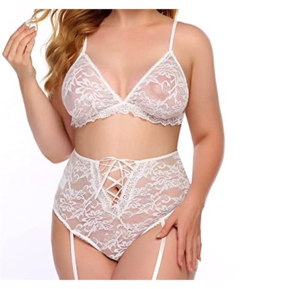 Size Small thru 2X -Diamond Bralette and Panty Set -Gem Collection -With Garters - Picture 2 of 4